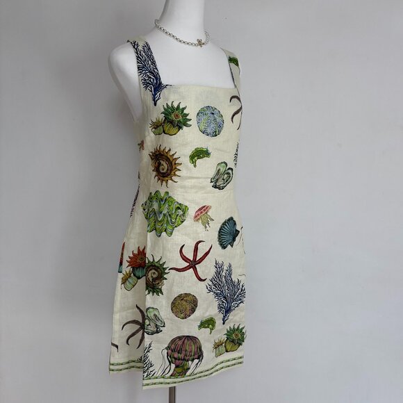 Alemais Cream and Green One Shoulder Sundress - Picture 5 of 14